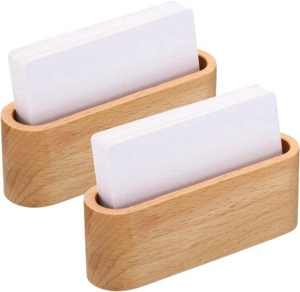 Holzvisitenkartenhalter/Büro-Ordner/Tafelaufsatz, 11,6 × 3 × 4 cm.