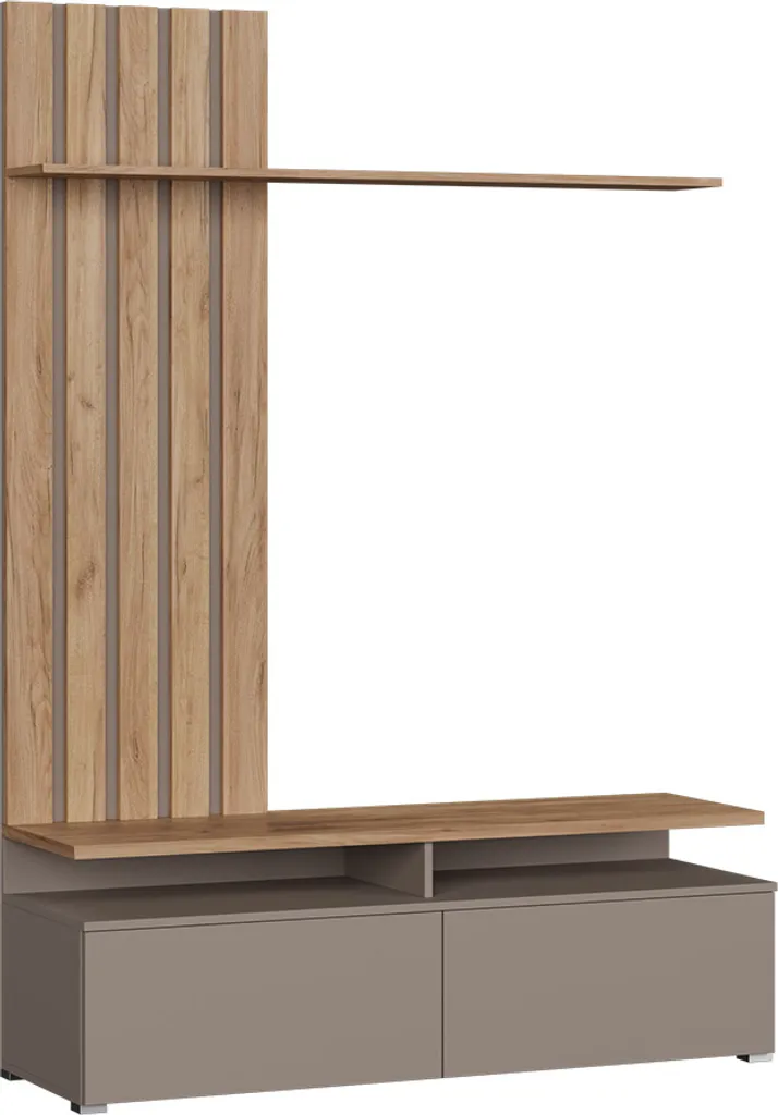 Rangement Mural Suspendu 54389 Vicco Harro : Chêne Or/Gris Design