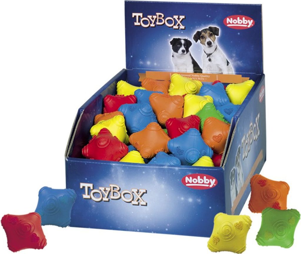 Nobby Vollgummi Spielzeug "Reflex" 72er Display, 6 cm farbig sortiert