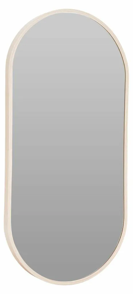 Miroir mural ovale pour salon et entrée - Miroir beige 30 x 60 cm