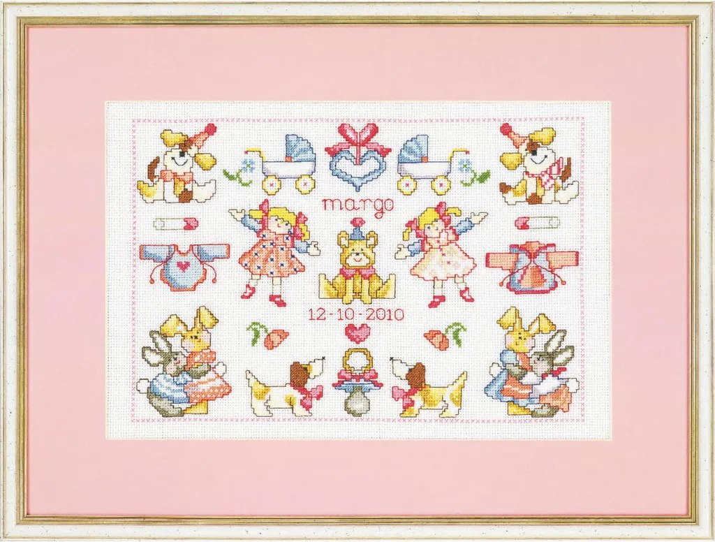 Kit broderie point de croix Sampler Margo Permin 39-3137 - 38x28 cm