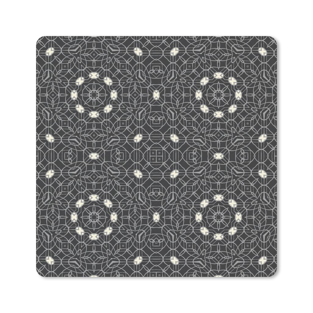 MuchoWow Mauspad Mousepad Muster - Schwarz und Weiß - Ornament 20x20 cm - Mousepads - Maus Mat - Pad - Mausunterlage - Desk Mat - Bureauartikeln