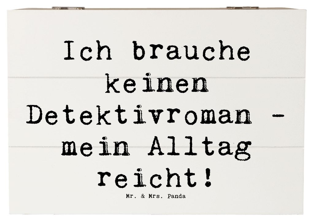 Mr. & Mrs. Panda Holzkiste Spruch Detektivin Alltag 22 x 15 cm - Weiß - Geschenk, Kreativität, Geheimnisse, Schatulle, Berufe, Beruf, fotobox, kr...