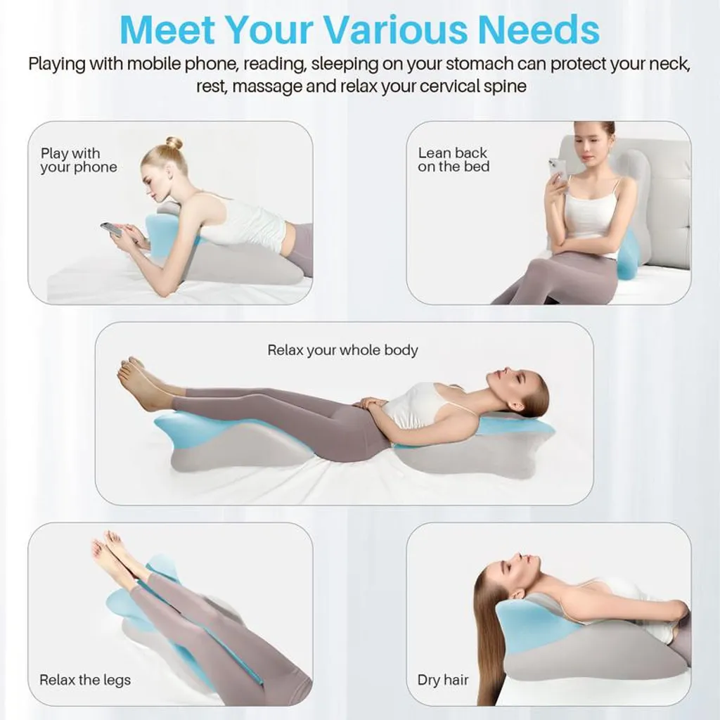 Support de lecture et sommeil ventral : coussin cervical à mémoire