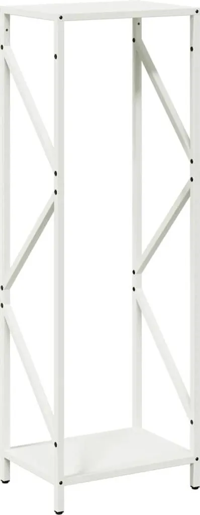 vidaXL Portalegna in Acciaio Bianco 34x25x100cm - Robusto e Facile da Montare