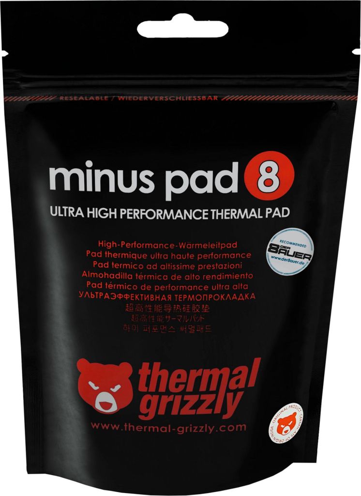 Thermal Grizzly Minus Pad 8 - 100x 100x 2,0mm, Wärmeleitpads