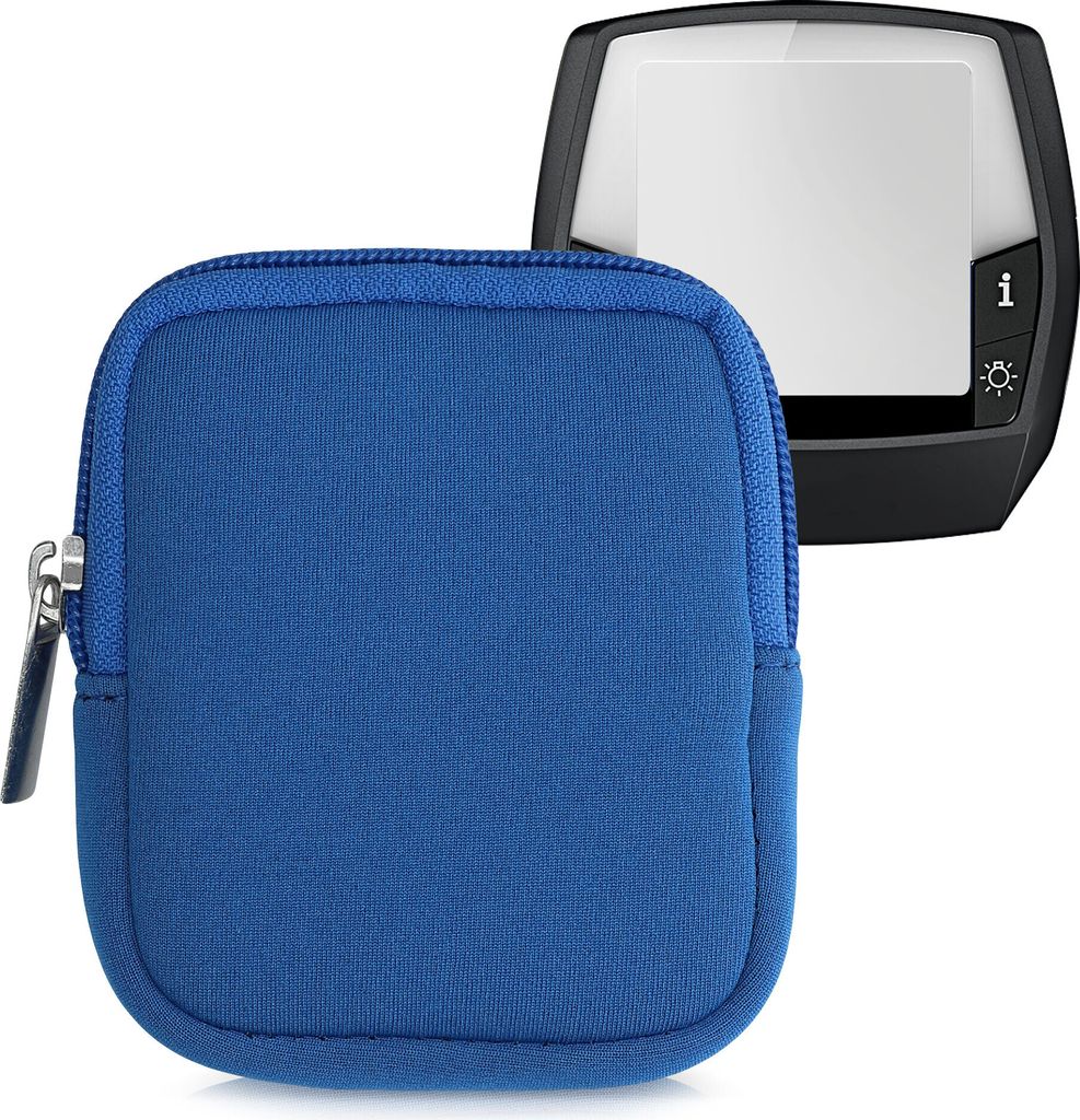 kwmobile Tasche kompatibel mit Bosch Intuvia - E-Bike Computer Neopren Hülle - Schutztasche Blau