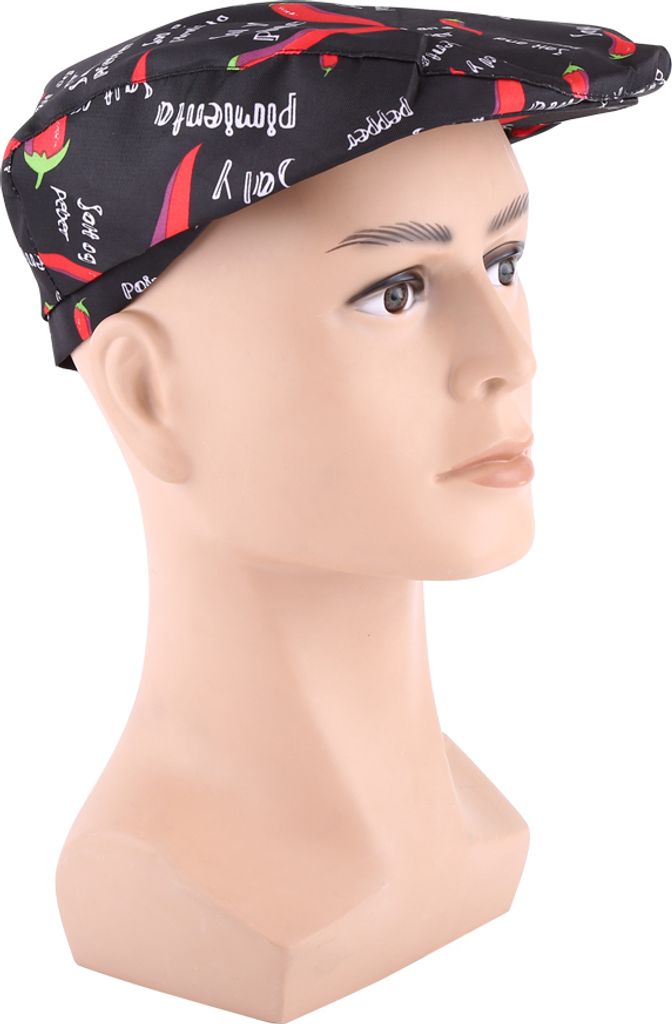 Men Women Chef Hat Catering Baker Attendant Kitchen Cook Duckbill Beret Golf Caps (Hot Pepper)