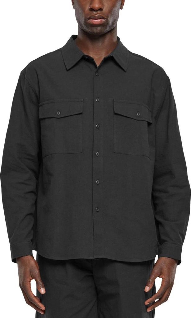 Urban Classics - Basic Crepe Hemd schwarz - M