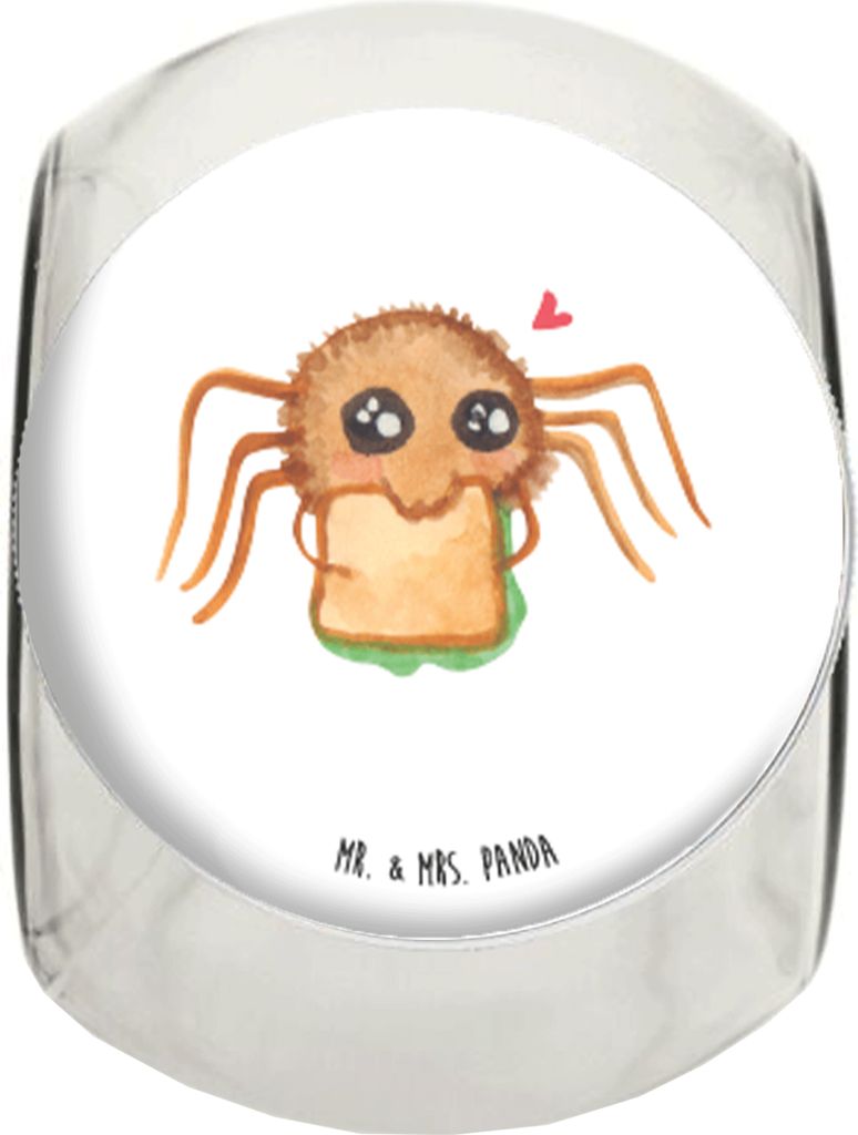 Mr. & Mrs. Panda Bonboniere Spinne Agathe Sandwich XL 2000ml - Weiß - Geschenk, Kaffeedose, Verfressen, Teedose, Hunger, Mut, Glück, Lebensfreude...