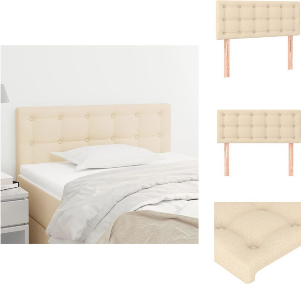 vidaXL Kopfteil Creme 80x5x78/88 cm Stoff - Kopf- & Fußenden