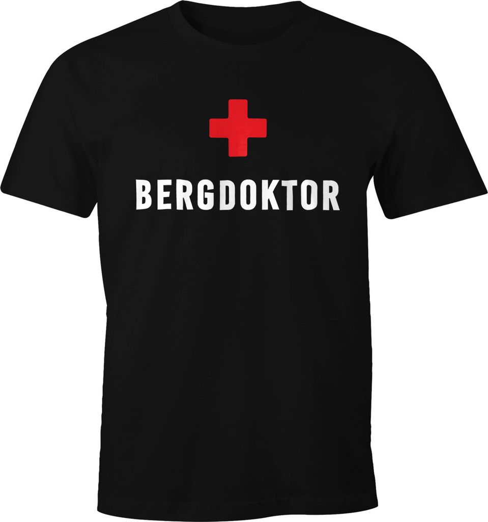 Herren T-Shirt Bergdoktor Fun-Shirt Apre Ski Party-Shirt Moonworks L