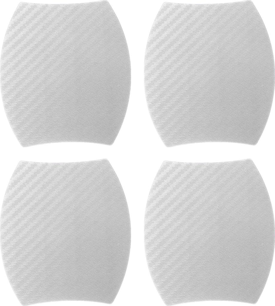 4 Stück 90x100mm Universal 3D Auto Türbecher Schutzfolie - Auto Türgriff Schutzfolie gegen Kratzer - Silberton