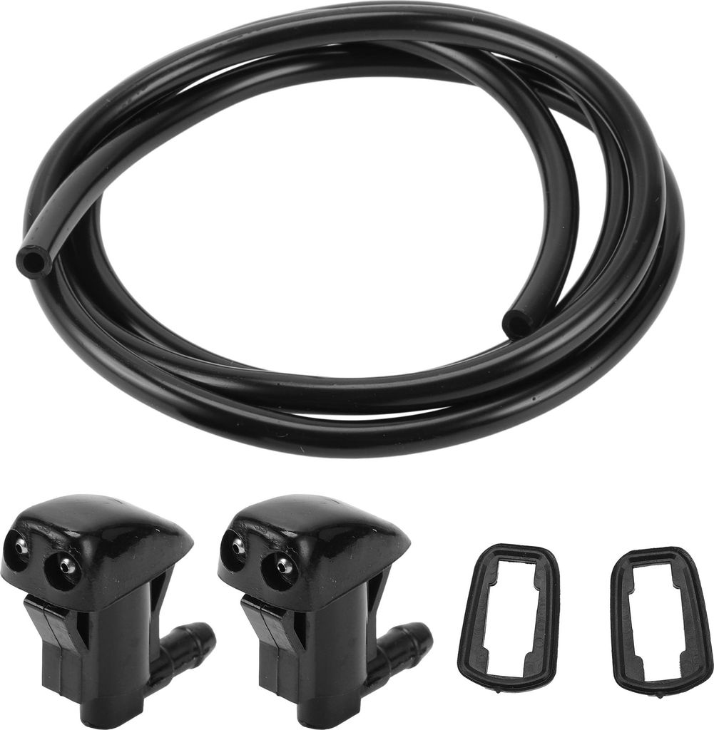 Frontscheibenwaschdüse mit 2 Stück Dichtung, 1,5 Meter Flüssigkeitsschlauch Nr. 8538144010 für Toyota Prius 2001-2003 Schwarz