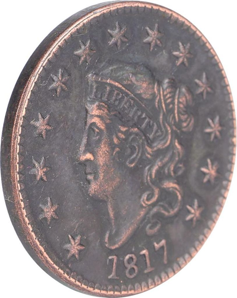 1817 Vereinigte Staaten 1-Cent-Gedenkmünze aus Messing im Vintage-Stil