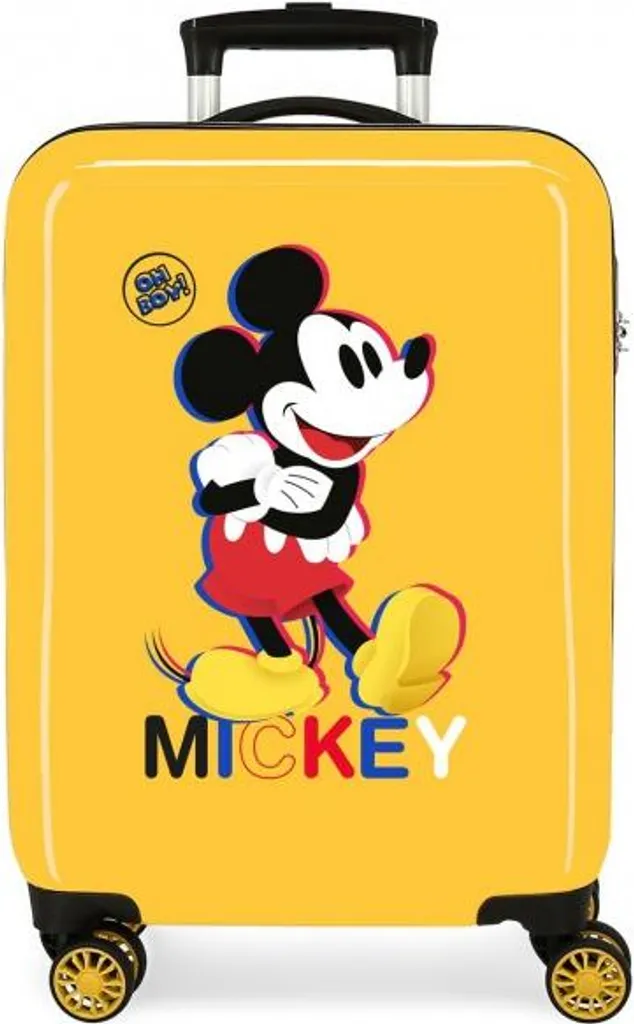 Valise enfant Mickey Mouse 3D rigide et légère en ABS ocre 55cm 34L