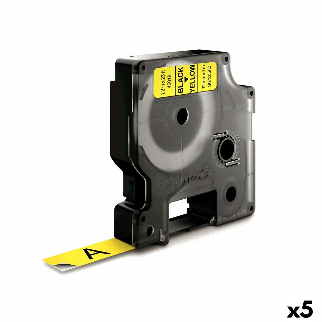 DYMO D1 45018 Nastro 12mm Giallo - Ottimizzazione Spazi Professionali
