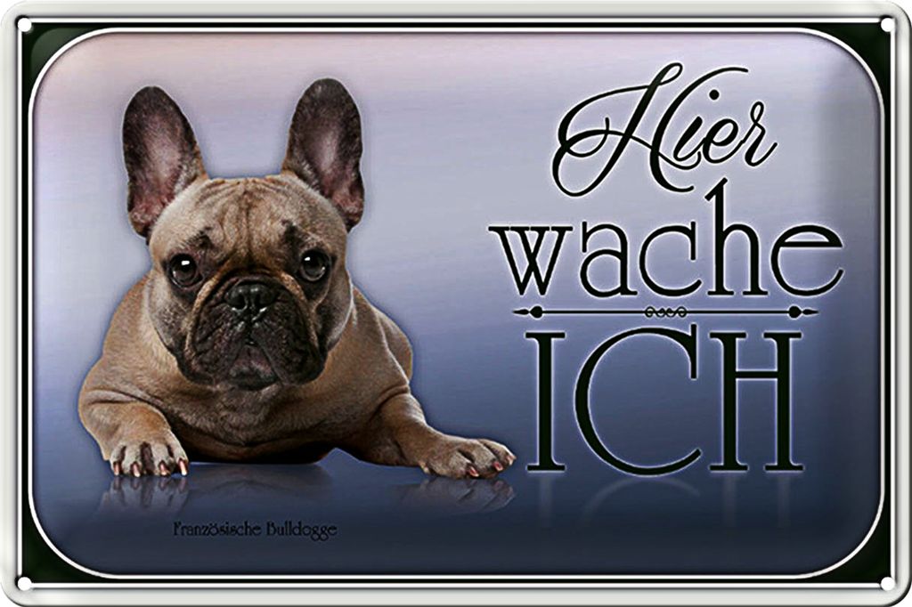 Blechschild Hund 40x30cm Französische Bulldogge hier