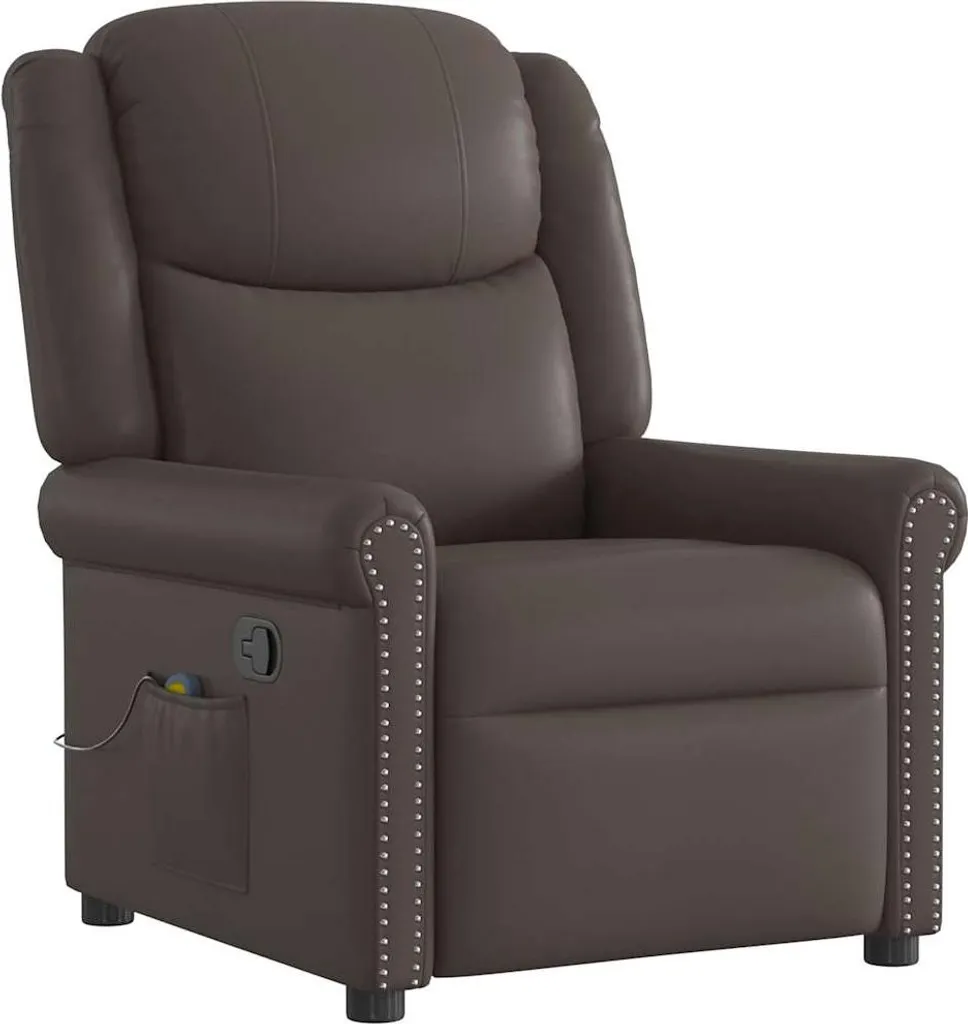 Fauteuil de relaxation massant marron inclinement réglable vidaXL