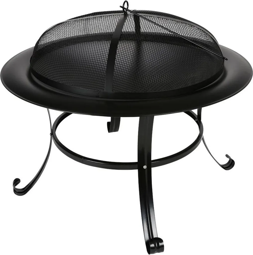Grand poêle de terrasse 73cm en métal noir - Foyer stable et durable