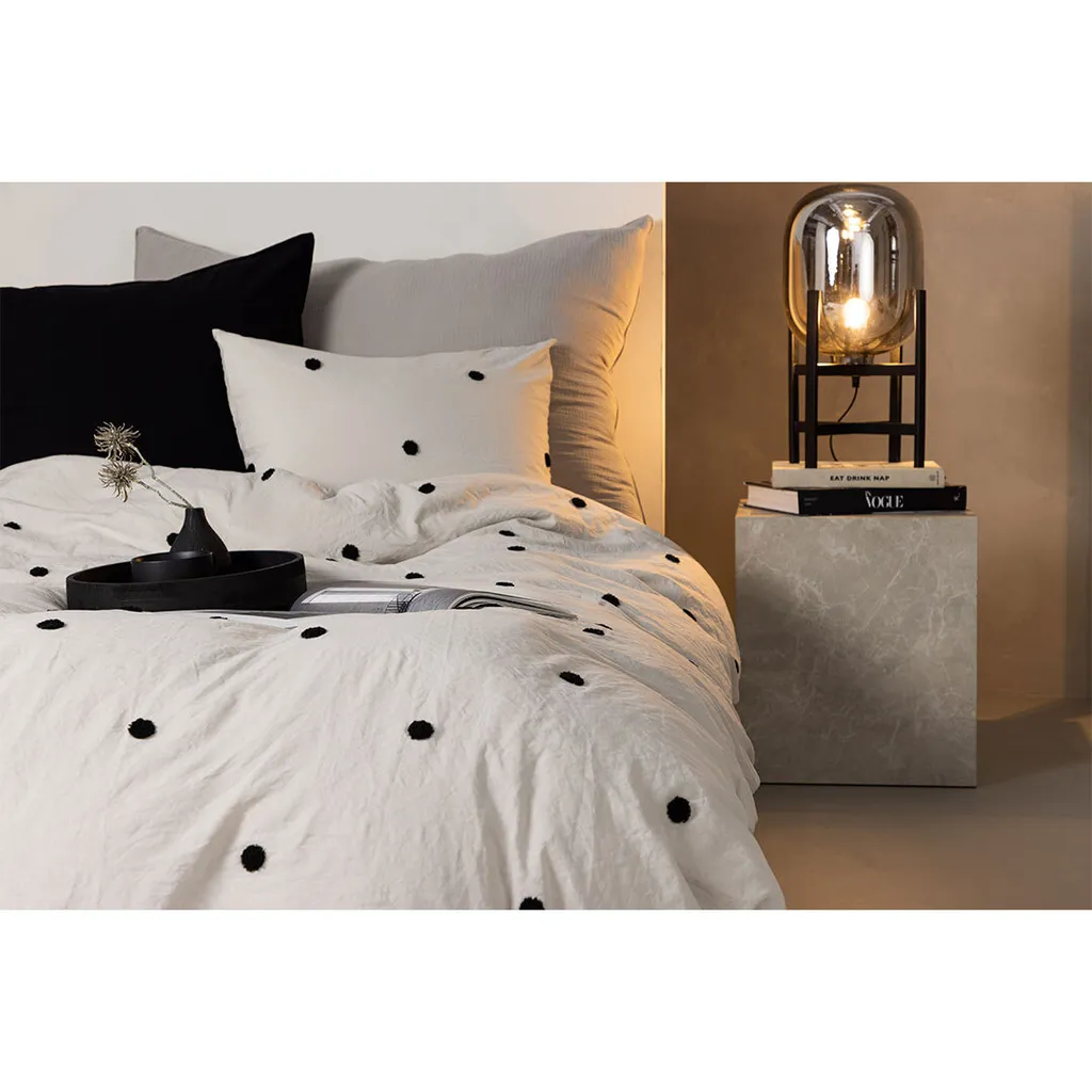 Housse de couette Loke gris clair - Parure de lit complète 3 pièces