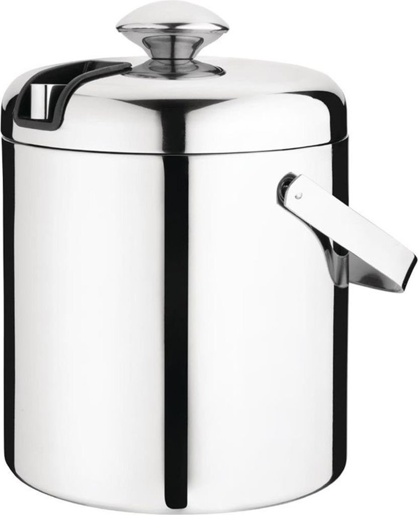 Olympia Eiseimer mit Deckel und Zange | 1,23L | Edelstahl | Eisbehälter