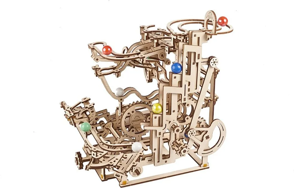 Puzzle 3D Bois Marble Run Horizontal Hoist - Circuit à Billes Mécanique - 14