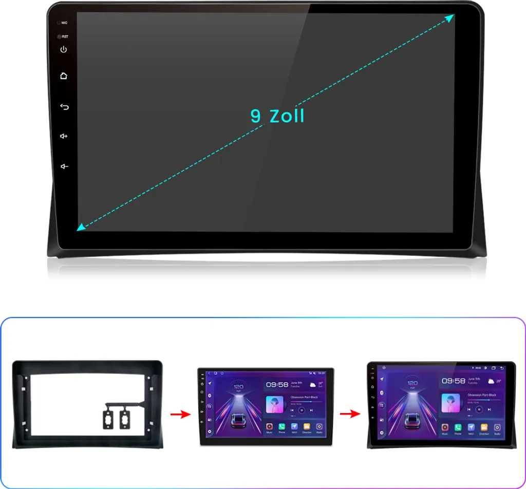 Autoradio 2 Din per VW Multivan T5 2008-2015 Android 15 9" USB - 15