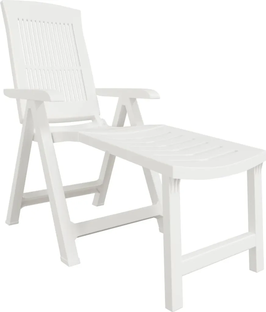 vidaXL Bain de soleil blanc en plastique durable pour jardin et patio