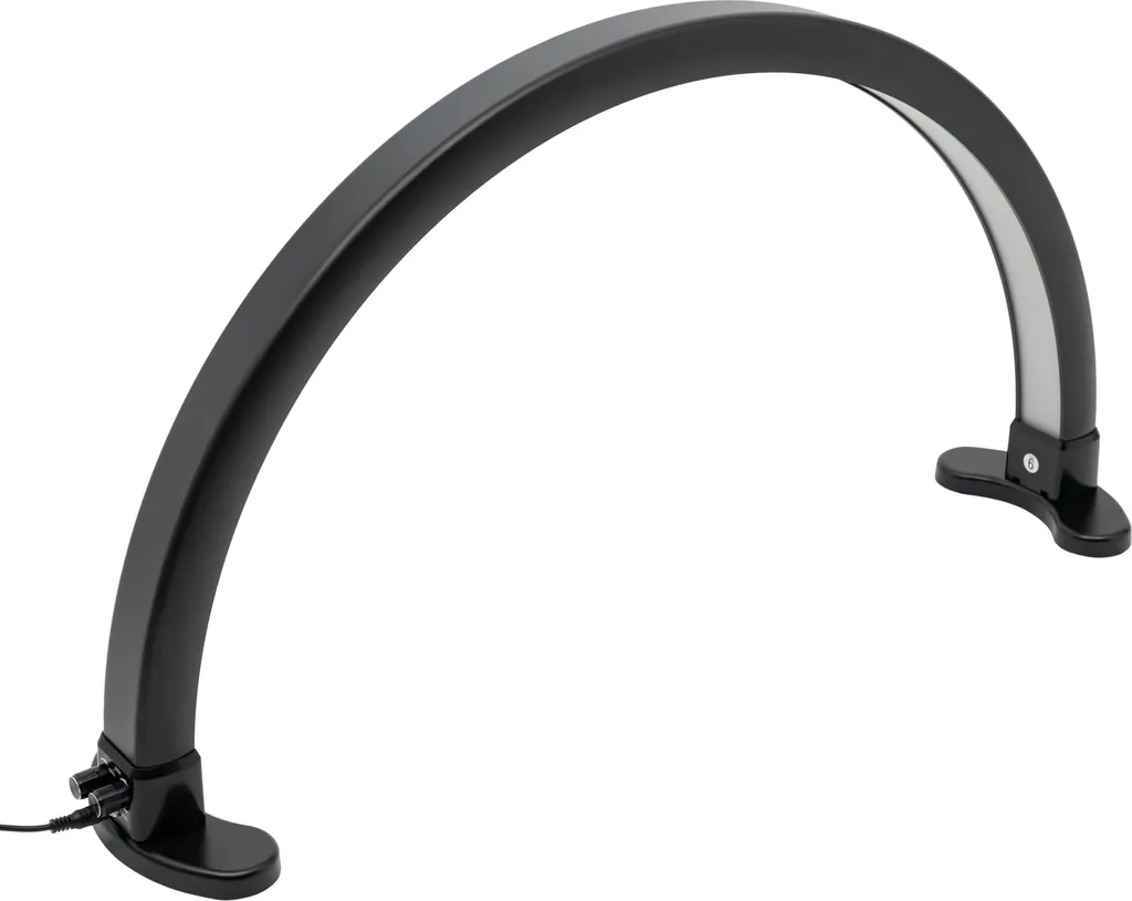 Lampe LED demi-lune 3600 lumens noire avec variateur de température