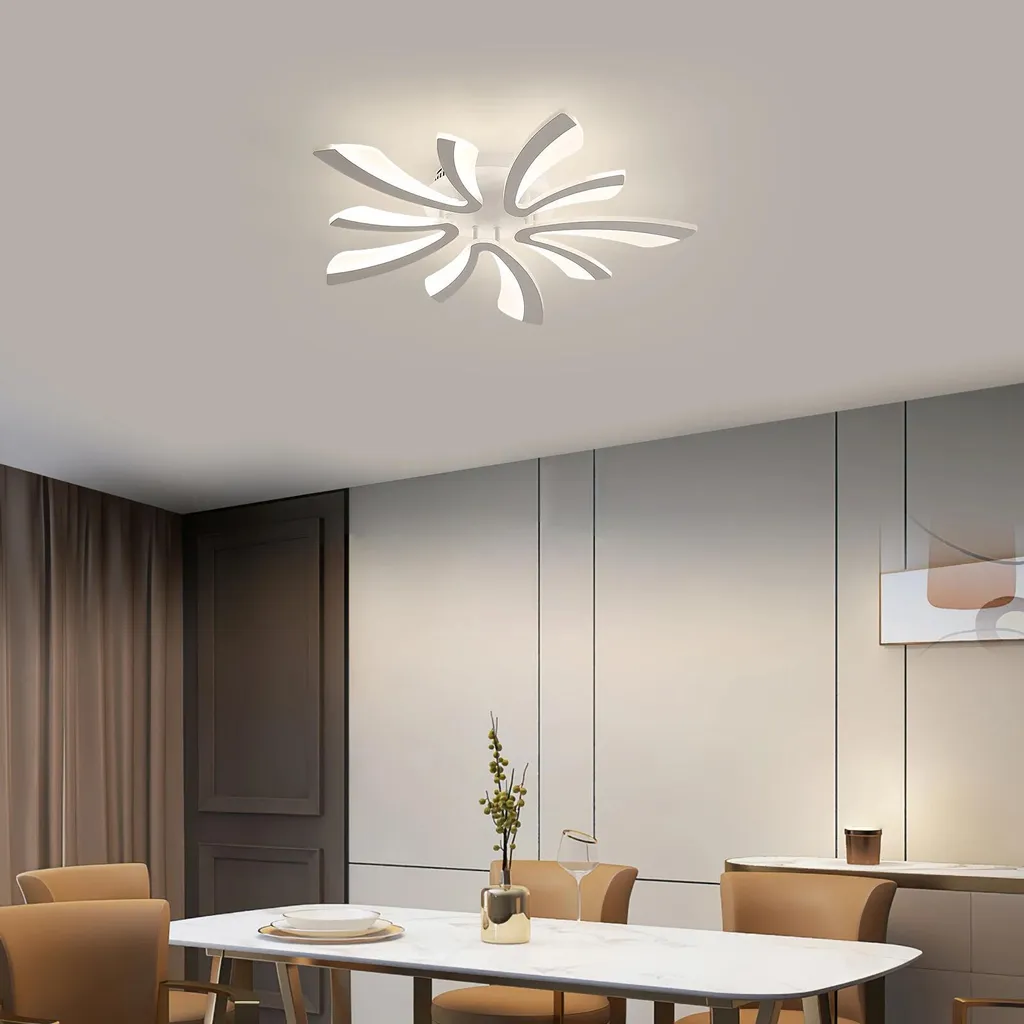 Plafonnier LED 48W Argent avec Intensité Réglable et Télécommande - 4