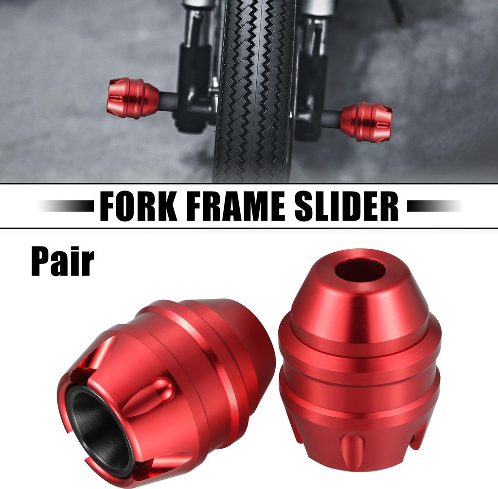 1 Paar Fallsicherung Gabel Rahmen Schieberegler Motorrad Rad Sturzpad Rot