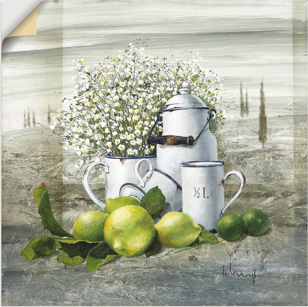 ARTland Wandbild, selbstklebend Stillleben mit Milchkanne Größe: 100x100 cm