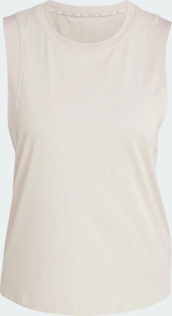 Adidas Studio Tank XS - Débardeur Sport Anti-Transpiration Beige et Gris
