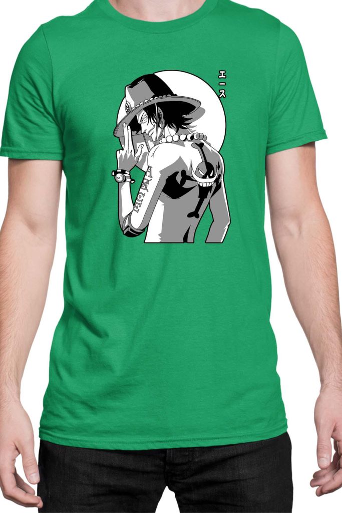Herren T-Shirt Manga Japan Anime Comics Animation One Manga Piece Anime 0020, Man 2XL / Grün