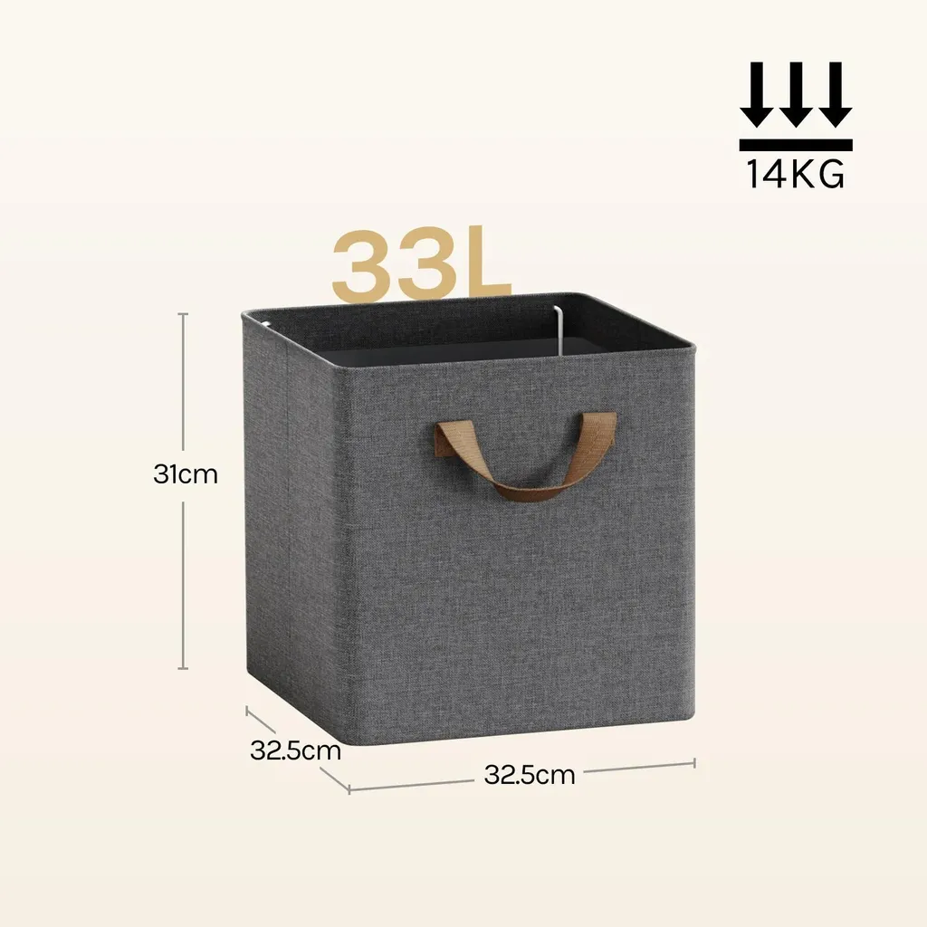 Boîte de rangement pliable 33L en tissu jaune avec cadre métallique