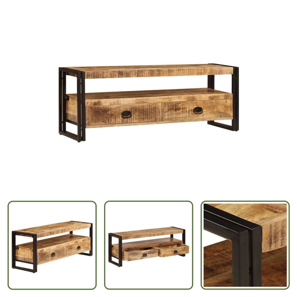 The Living Store TV-Schrank 120 x 35 x 45 cm Mangoholz Massiv