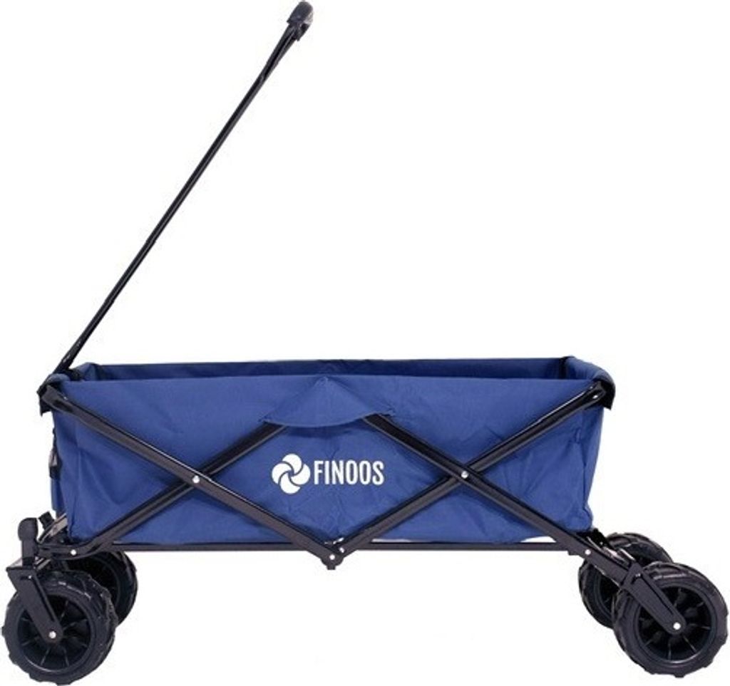 FINOOS Bollerwagen Faltbar 120KG, Faltbarer Handwagen Transportwagen Breite Reifen - Räder Teleskopstange, Offroad Bollerwagen Alle Gelände (Dunk...