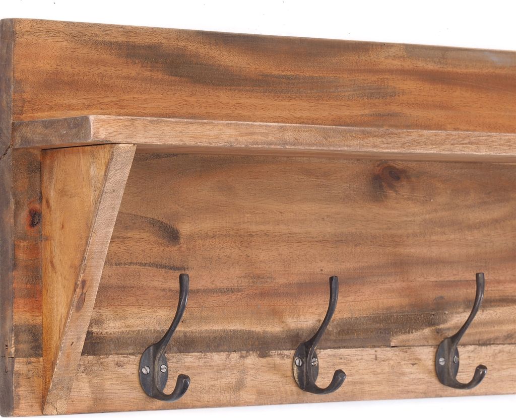 NÁSTENNÁ ZÁHRADNÁ POLICA | 60x26cm, starý drevený háčik, Obrázok produktu 