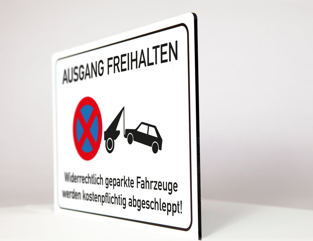 Ausgang Freihalten - Schild - 4 mm Alu Verbundplatte (60 x 40 cm)