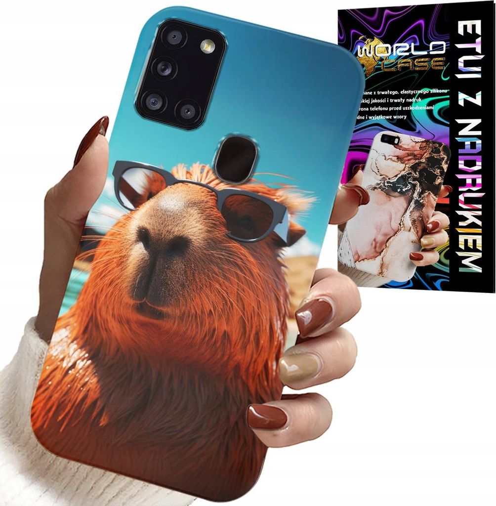 Etui Für Samsung Galaxy A21S - Sweet Capibara, Capibara Hülle + Glas