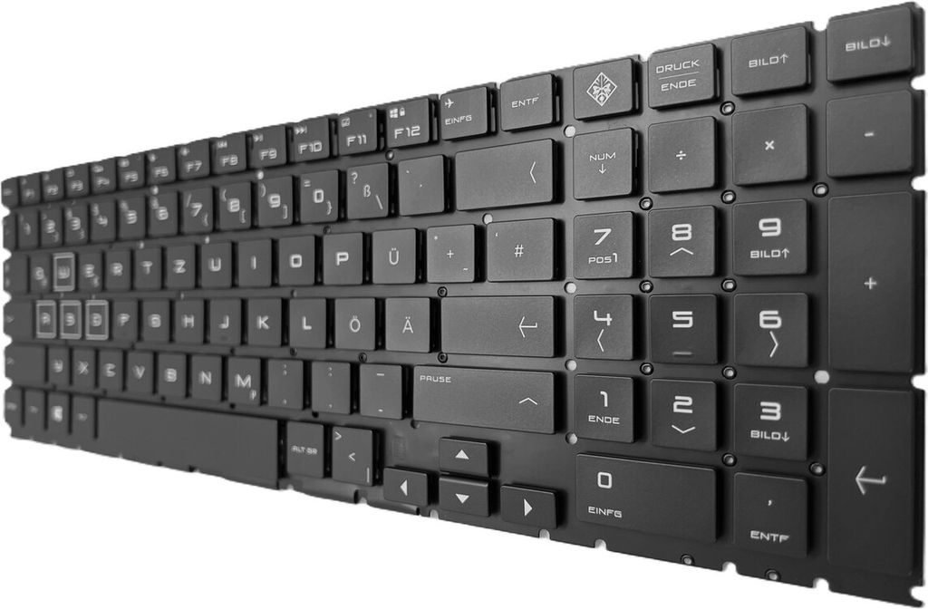 DEUTSCHE-Tastatur Keyboard Schwarz kompatibel für HP Omen 15-dc1900