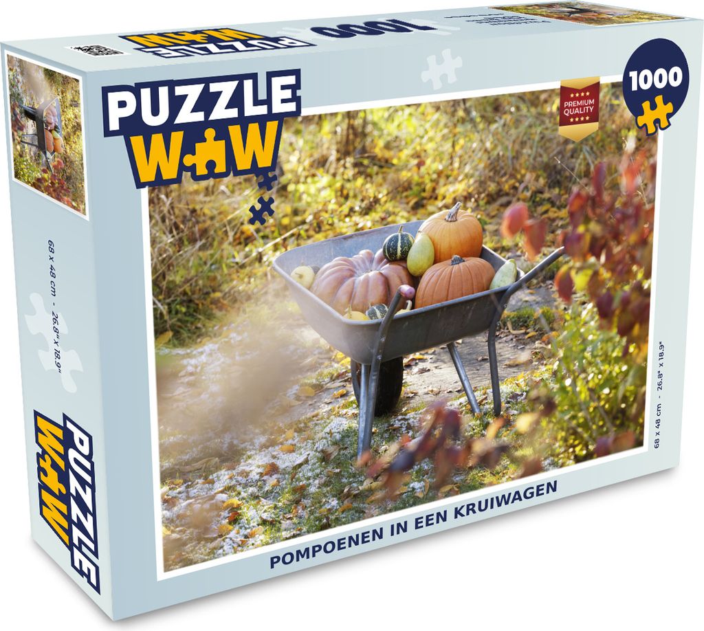MuchoWow Puzzle 1000 Teile Kürbis - Schubkarre - Garten - Erwachsene - Rätsel