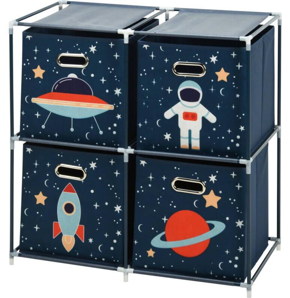 Spielzeugregal mit Behältern Weltraummission, 68 x 35 x 70 Produktbild 