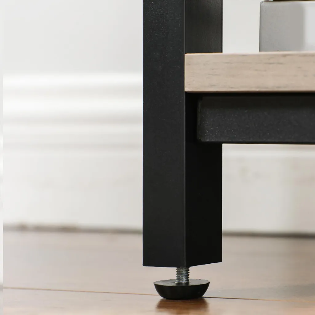 Buffet avec 3 étagères ouvertes structure métal robuste style loft - 6