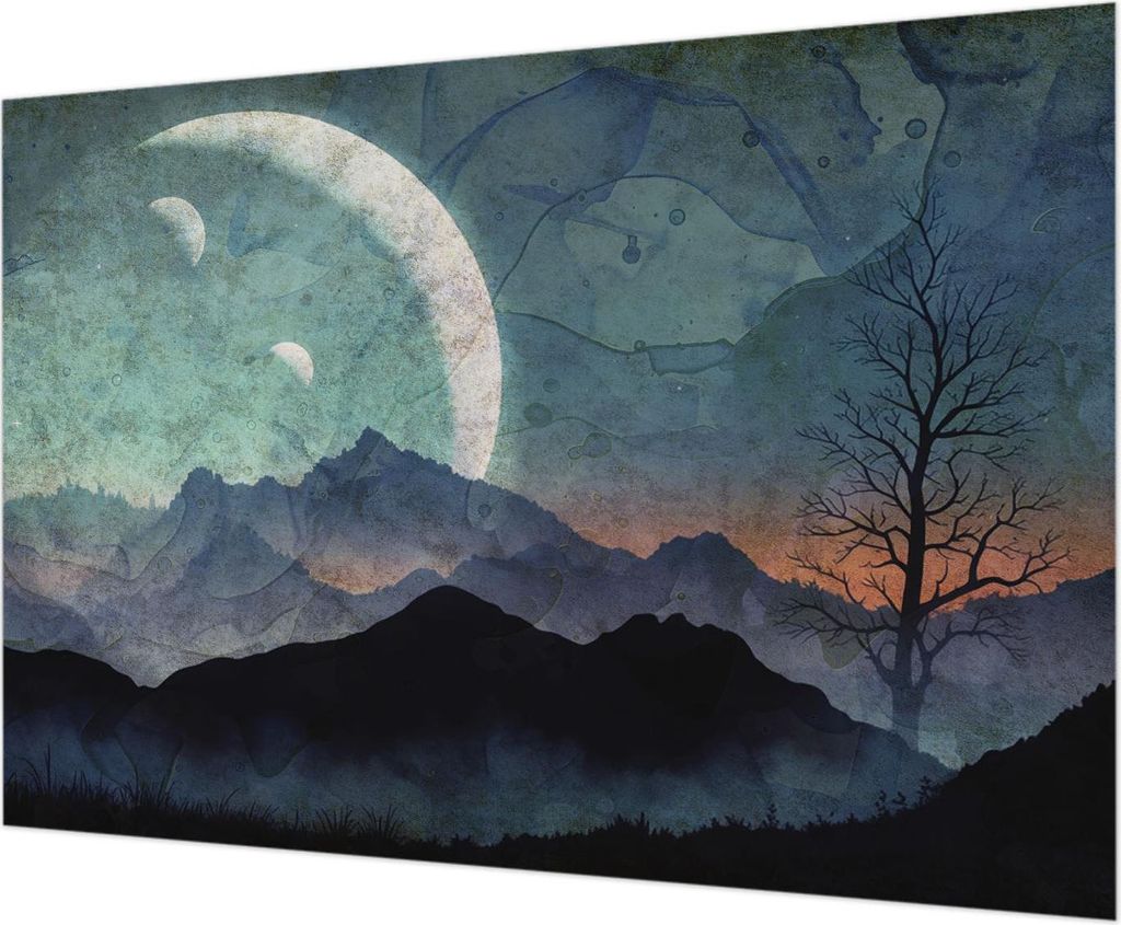 Wandtapete - Dekorative Tapete für Wohnzimmer - Tapetenfolie für Wanddekoration - 208x146 cm - Nachtlandschaft