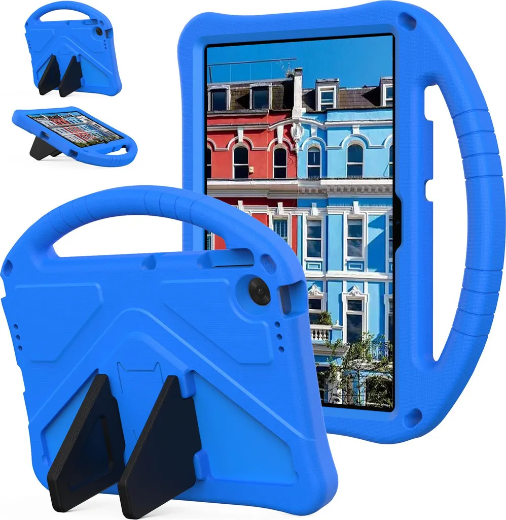Custodia per bambini per Lenovo tab K10 Gen 2/K10 Gen 2 WiFi 2025 10.1", custodia antiurto leggera in EVA con supporto pieghevole e maniglia blu