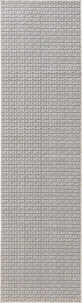 benuta In- & Outdoor Teppich Lou Weiß 70x200 cm Teppich Wohnzimmer Outdoorteppich Rechteckig Muster Modern Kurzflor Skandinavisch