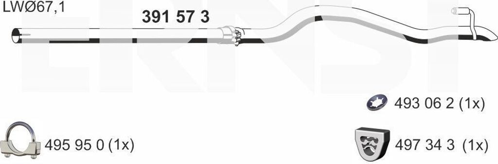 ERNST Abgasrohr Auspuffrohr für VW CRAFTER 30-50 Kasten (2E) Hinten Rechts 391573