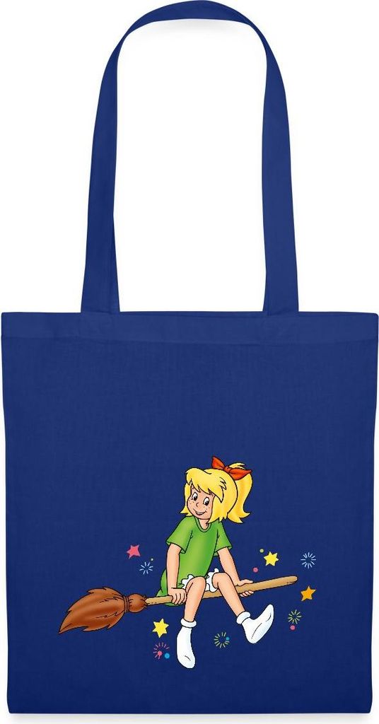 Spreadshirt Bibi Blocksberg Sitzt Sicher Auf Besen Kartoffelbrei Stoffbeutel, One size, Royalblau